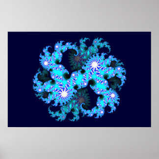 Blue fractal poster