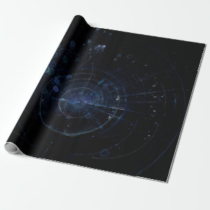 Blue Fractal Wrapping Paper