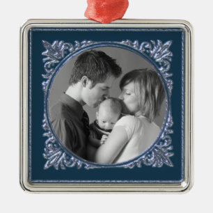 Blue Frame Metal Tree Decoration