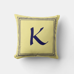 Blue Frame Monogram Letter Minimalistic Cushion