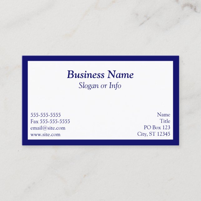 Blue Framed Business Card (Front)