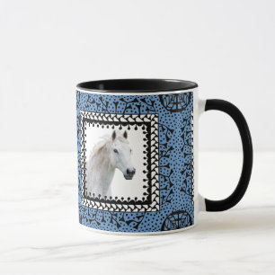 Blue Framed Horse Mug