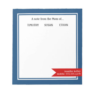 Blue Framed Note from the Mum of...Personalised