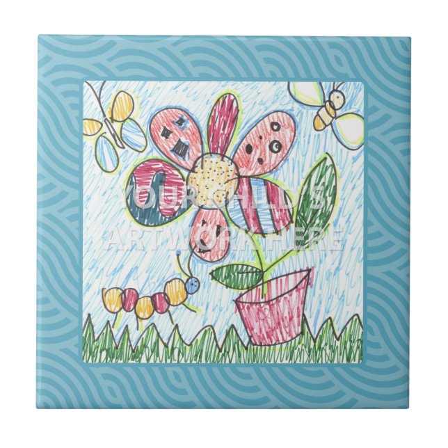 Blue Framed Tile/Trivet  $13.95 Tile (Front)