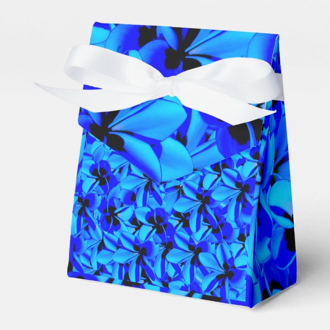 Blue Frangipani Flowers, Favour Box (Front Side)