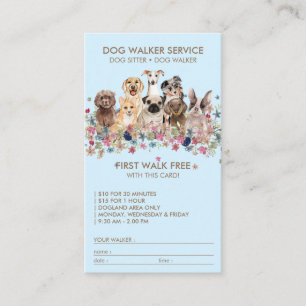 Blue Free pet Nutrition Consultant Dogs Business Card