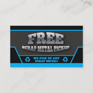 Blue Free Scrap Metal Pickup Business Card