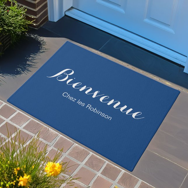 Blue French Bienvenue Welcome Mat (Creator Uploaded)