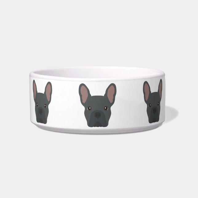 Blue French Bulldog Dog Bowl (Front)