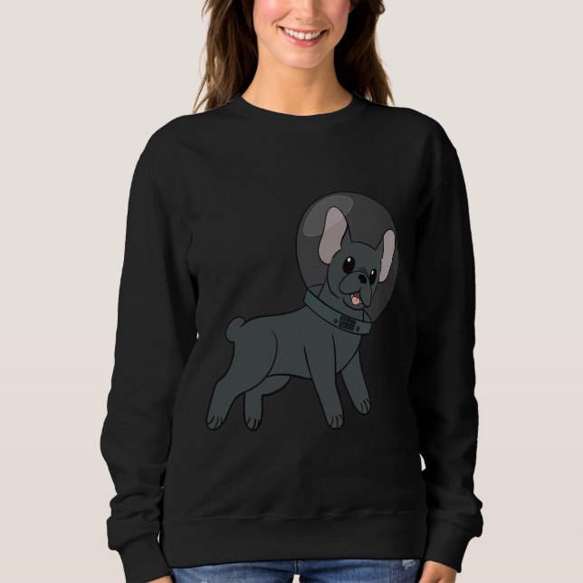 Blue French Bulldog In Space Sweatshirt (Front)
