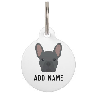 Blue French Bulldog Pet Tag