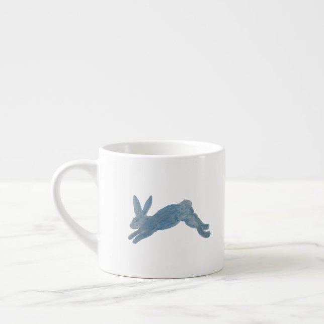 Blue French Country Bunny Rabbit Baby Mug (Left)