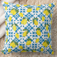 Blue French Country Lemon Watercolor
