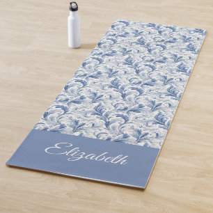 Blue French Country Toile Pattern Name Yoga Mat