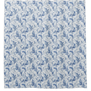 Blue French Country Toile Pattern Shower Curtain