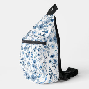 Blue French Floral Sling Bag