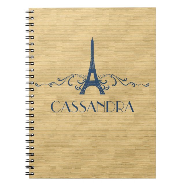 Blue French Flourish Notebook (Front)