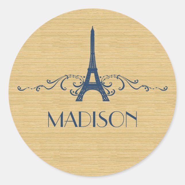 Blue French Flourish Stickers (Front)