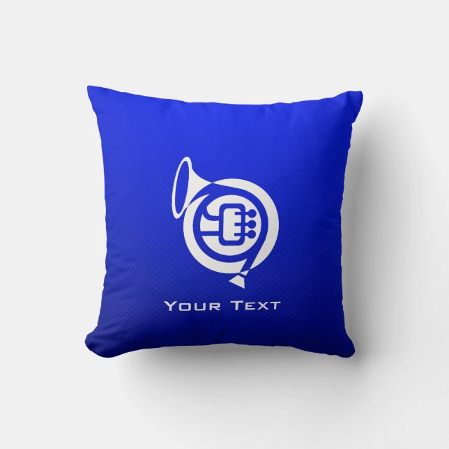 Blue French Horn Cushion (Front)
