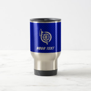 Blue French Horn Travel Mug
