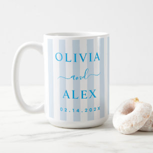 Blue French Personalised Wedding Coffee Mug