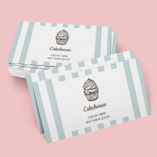 Blue French Style Cake Shop Business Card