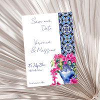 Blue French Tiles Bougainvillea elegant wedding