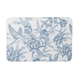 Blue French Toile Bath Mat