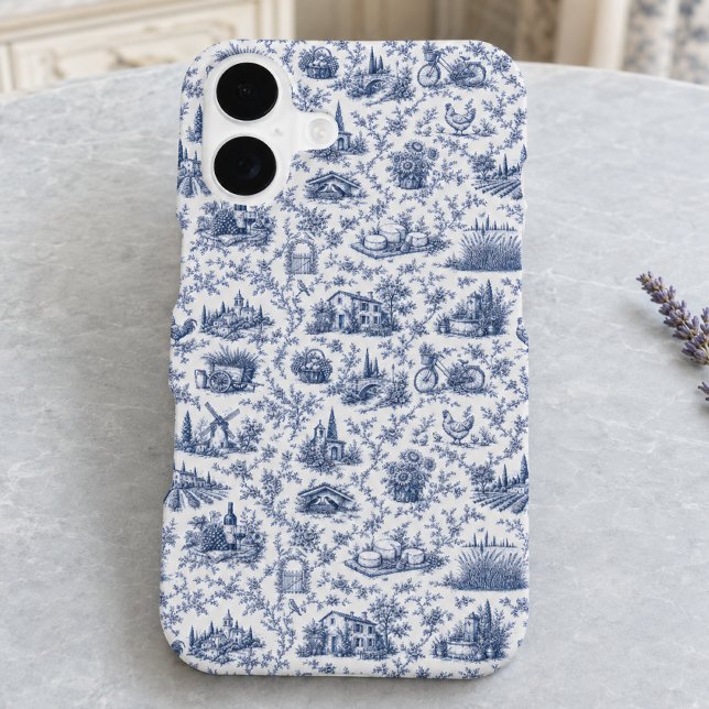 Blue French Toile Countryside Rose Branch Pattern  (Creator Uploaded)