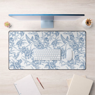 Blue French Toile Desk Mat
