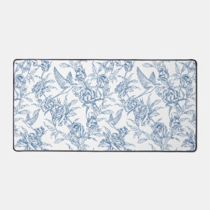 Blue French Toile Desk Mat