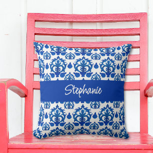 Blue French Toile Pattern  Cushion