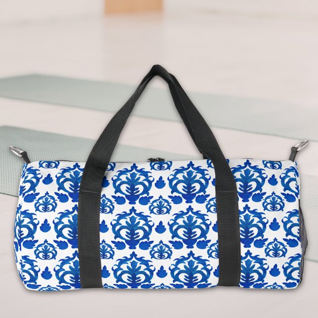 Blue French Toile Pattern Duffle Bag (Creator Uploaded)