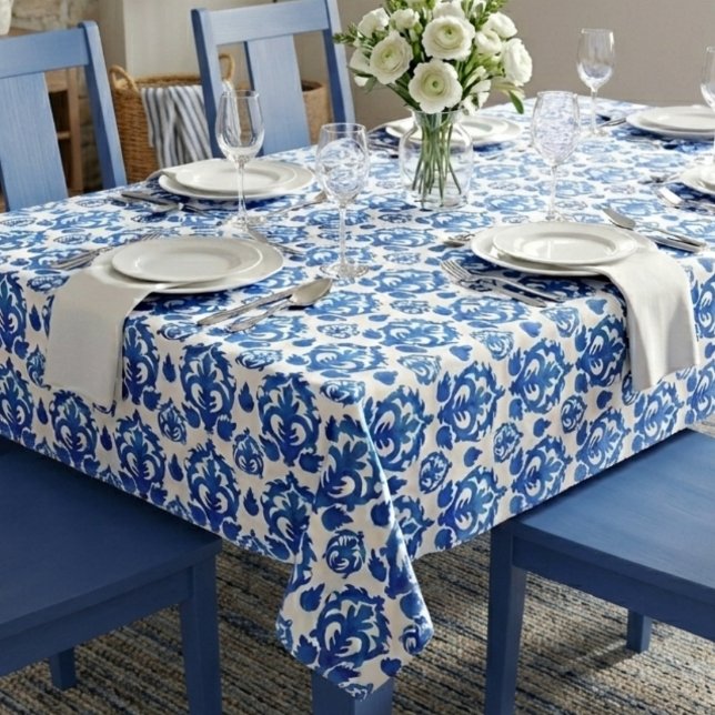 Blue French Toile Pattern Tablecloth (Creator Uploaded)