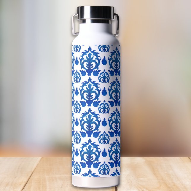 Blue French Toile Pattern  Water Bottle (Creator Uploaded)