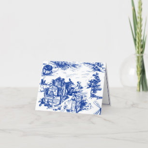 Blue French Toile Thank You Card