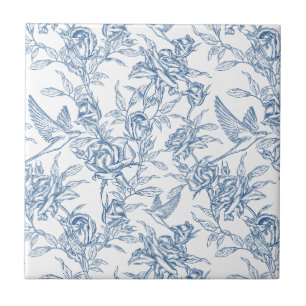 Blue French Toile Tile