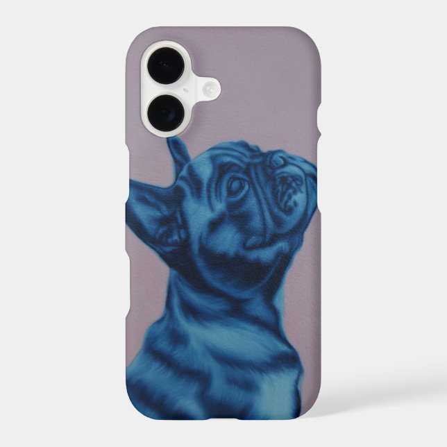 Blue Frenchie iPhone cover (Back)