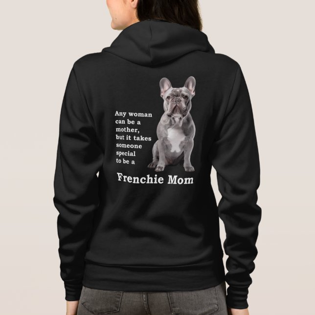Blue Frenchie Mum Hoodie (Back)