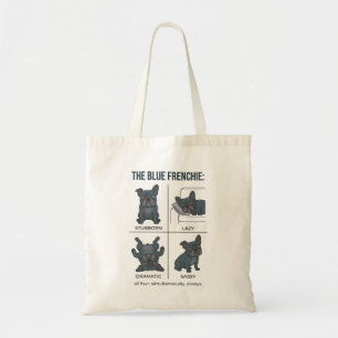 Blue Frenchie Personality Funny French Bulldog Dog Tote Bag