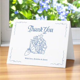Blue Fresh Off Farmers Market Bridal Shower Folded Thank You Card