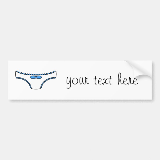 Blue Frilly Panties Bumper Sticker (Front)