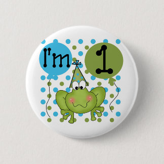 Blue Frog 1st Birthday Tshirts and Gifts 6 Cm Round Badge
