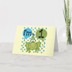 Blue Frog 1st Birthday Tshirts and Gifts Card