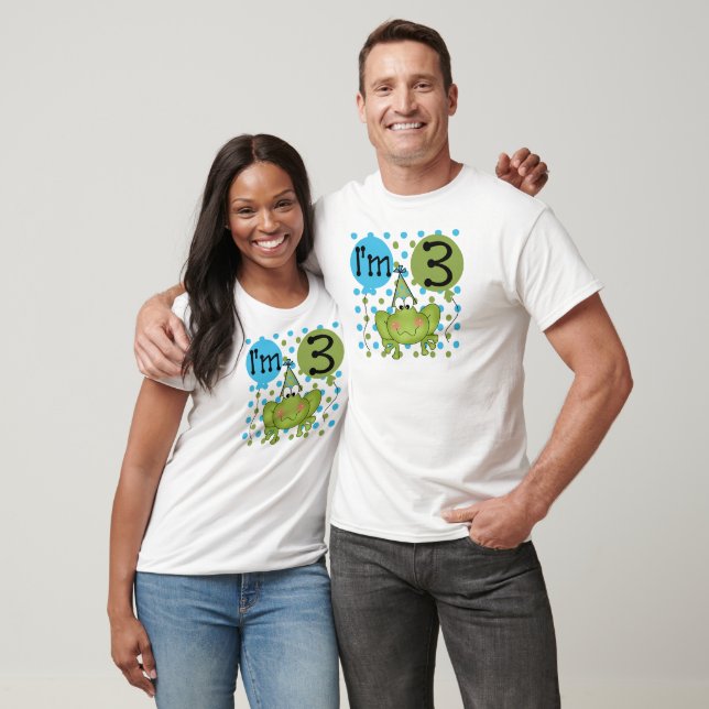 Blue Frog 3rd Birthday Tshirts and Gifts (Unisex)