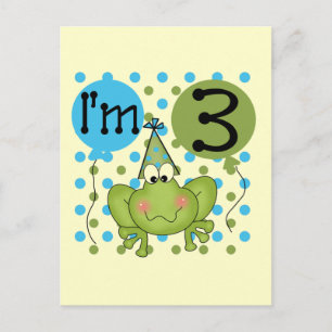 Blue Frog 3rd Birthday Tshirts and Gifts Postcard
