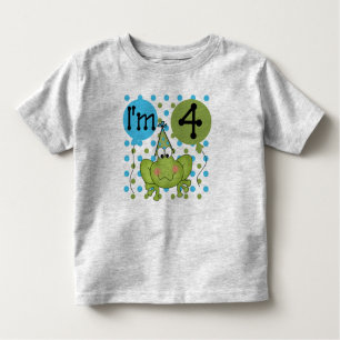Blue Frog 4th Birthday Toddler T-Shirt