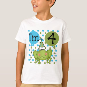 Blue Frog 4th Birthday Tshirts and Gifts
