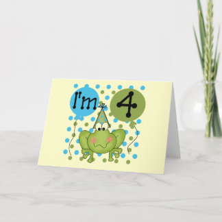 Blue Frog 4th Birthday Tshirts and Gifts Card