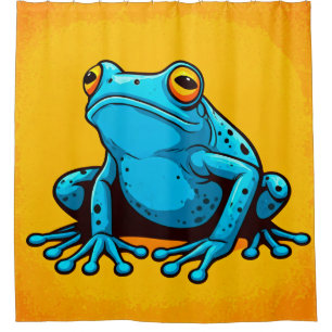 Blue Frog Shower Curtain